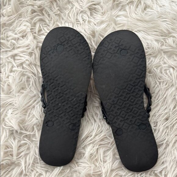 Tory Burch Black and leopard sequin Women's flip flops sz 9 - Picture 4 of 5